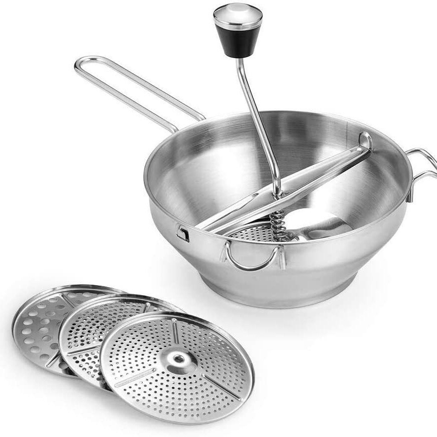 Prep Stainless Steel Rotary Food Mill with 3 XL Sieves TBCEXP