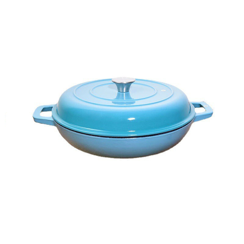 Enameled Cast Iron Brazier  Casserole Dish with Cover TBCEXP